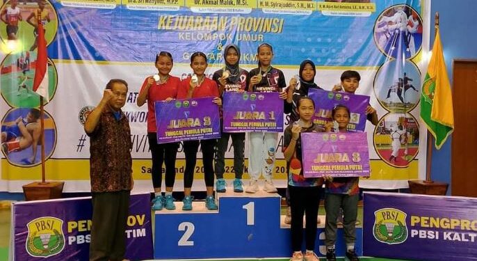 Peserta Bulutangkis Pelajar Piala Gubernur Kaltim 2023 Berprestasi Diapresiasi Dispora