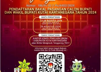 Pengumuman Pendaftaran Pasangan Calon Bupati Dan Wakil Bupati Kutai Kartanegara Tahun 2024
