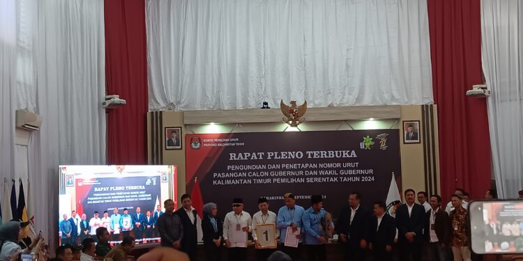 Nomor Urut Paslon Pada Pilgub 2024 : Isran-Hadi 1, Rudy-Seno 2