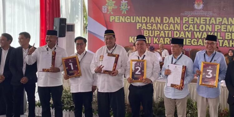 KPU Kukar Laksanakan Pengundian Nomor Urut Paslon Pada Pilkada 2024