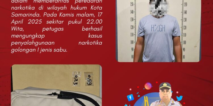 Polresta Samarinda Ungkap Peredaran Narkotika, Amankan Tersangka dan Barang Bukti Sabu