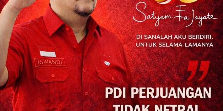 HUT PDI Perjuangan Jadi Momentum Refleksi, Iswandi Tegaskan Partai Tetap Solid Usai Pemilu 2024