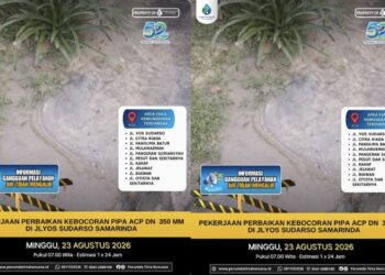 Pipa Bocor di Jalan Yos Sudarso Samarinda Diperbaiki, Sejumlah Wilayah Berpotensi Gangguan Air