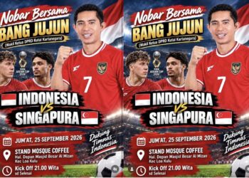 Dukung Timnas, Wakil Ketua DPRD Kukar Junadi Gelar Nobar Indonesia vs Singapura di Loa Kulu